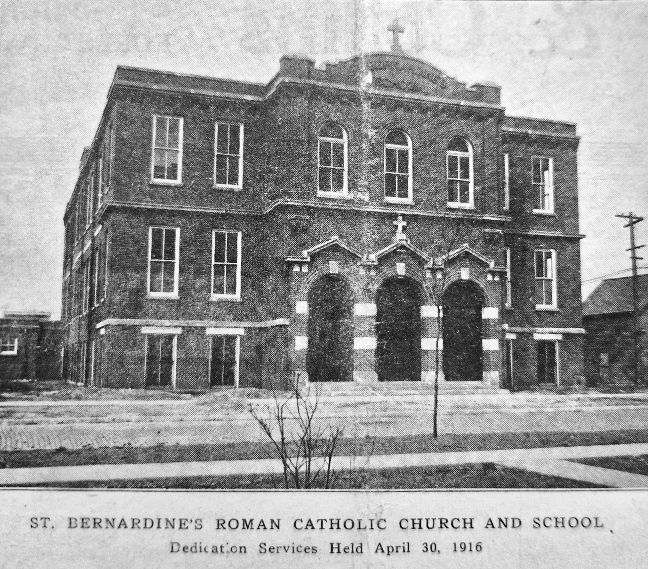 A look back in time: Dedicating St. Bernardine Church & School